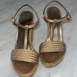 Stuart Weitzman - Matey Braided Raffia Wedge 
Pre-owned in Excellent condition.